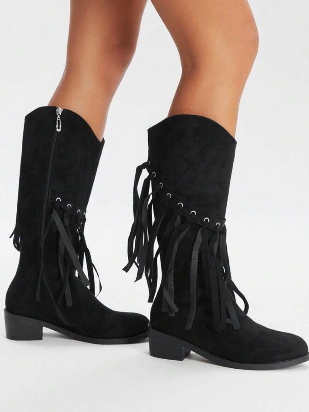BOHO CHIC♦️FRINGED RIDING BOOT - Picture 4 of 13